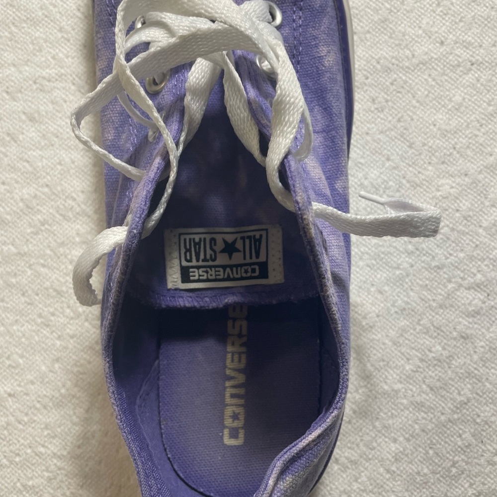 Converse All Stars low top Purple tie dye Canvas Sneakers W10 M8 - Picture 6 of 8
